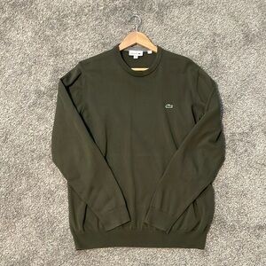 Lacoste 100% Cotton Crew Neck Sweater (Olive)
